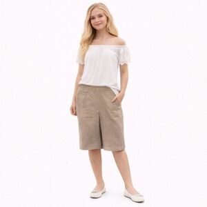J.Crew Chino Skirt Size 0 Classic Neutral‎ Cotton Knee Length